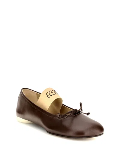 Mm6 Maison Margiela Anatomic Ballerinas In Brown