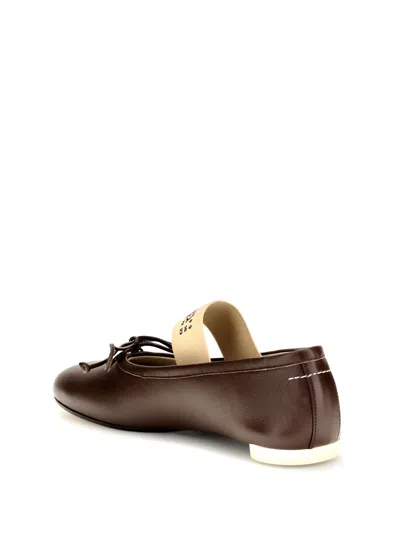 Mm6 Maison Margiela Anatomic Ballerinas In Brown