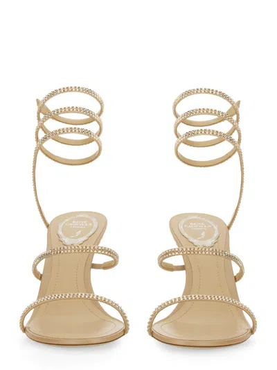 René Caovilla Rene Caovilla Womens Blush Cleo 80 Crystal-embellished Leather Heeled Sandals