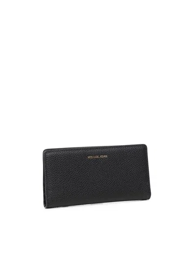 Michael Michael Kors Bryant Leather Wallet With Logo In Black