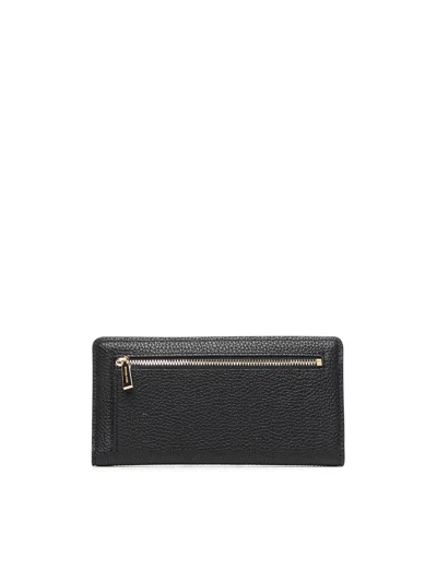 Michael Michael Kors Bryant Leather Wallet With Logo In Black
