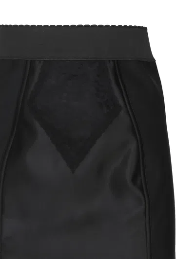 Dolce & Gabbana Lace Insert Skirt In Black