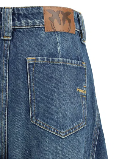 Pinko Balloon Jeans With Zip In Blue