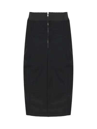 Dolce & Gabbana Lace Insert Skirt In Black