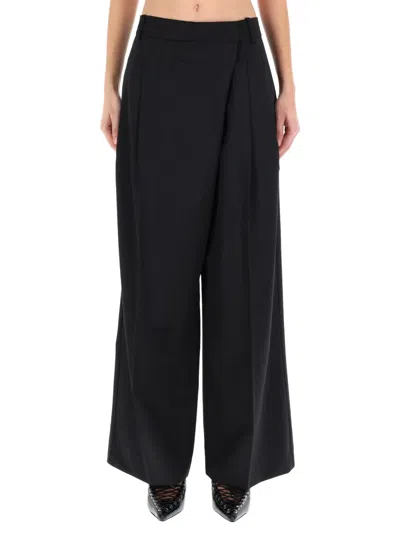 Ganni Cross-over Pants In Black