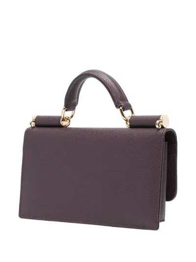 Dolce & Gabbana Leather Mini Bag In Purple