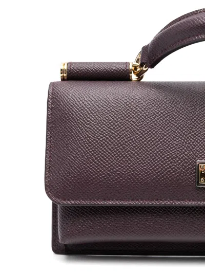 Dolce & Gabbana Leather Mini Bag In Purple