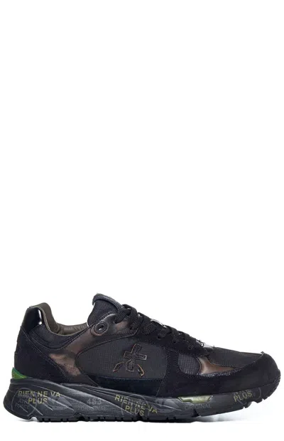 Premiata Mase Patched Low-top Sneakers In Black