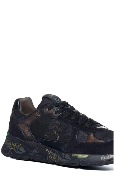 Premiata Mase Patched Low-top Sneakers In Black