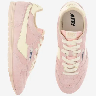 Autry Windspin Leather Sneakers In Pink
