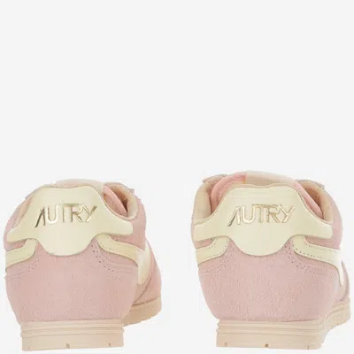 Autry Windspin Leather Sneakers In Pink