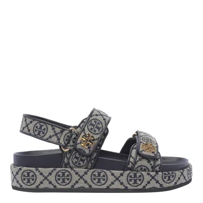 Tory Burch Kira Fabric Platform Sandals In Blue
