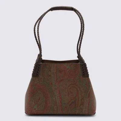 Etro Brown Tote In Blue