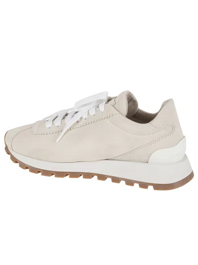 Brunello Cucinelli Suede Sneakers With Iconic Jewel Application In Brown