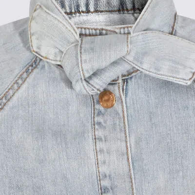 Zimmermann Stylish Top Featuring Tie Collar And Folded Cuffs In Blue