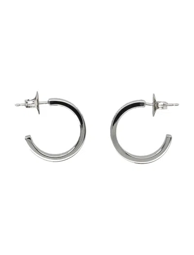 Mm6 Maison Margiela Numeric Minimal Signature Hoop Earrings In Silver