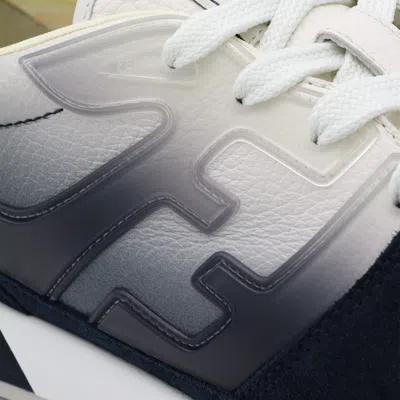 Fendi Match Sneaker In White Leather And Blue Suede Men In Multi