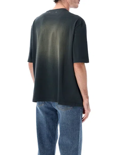 Golden Goose Washed Black Embroidered Logo T-shirt In Green