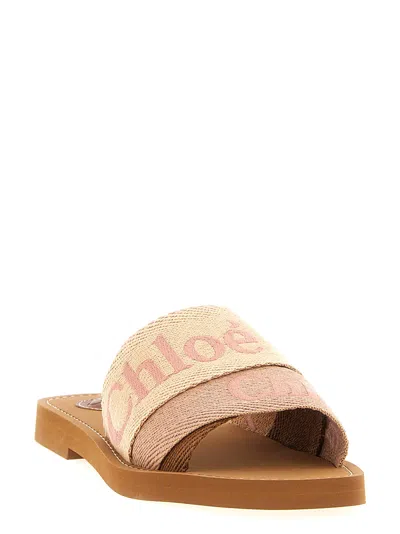 Chloé Woody Flat Mules Women In Multi