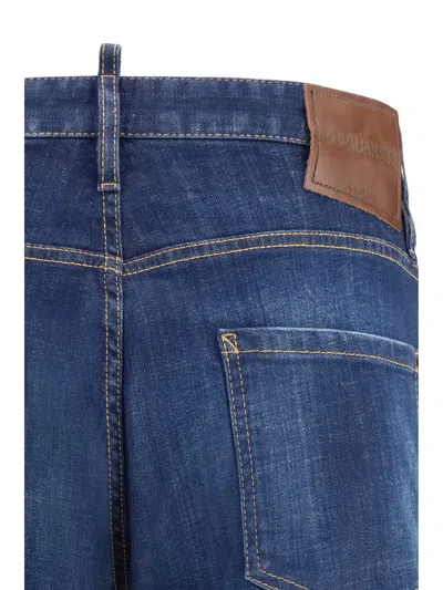 Dsquared2 Blue Cotton Slim Fit Jeans In Blue