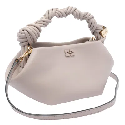 Ganni Mini Bou Recycled Leather Bag In Neutral