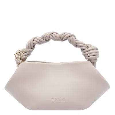 Ganni Mini Bou Recycled Leather Bag In Neutral
