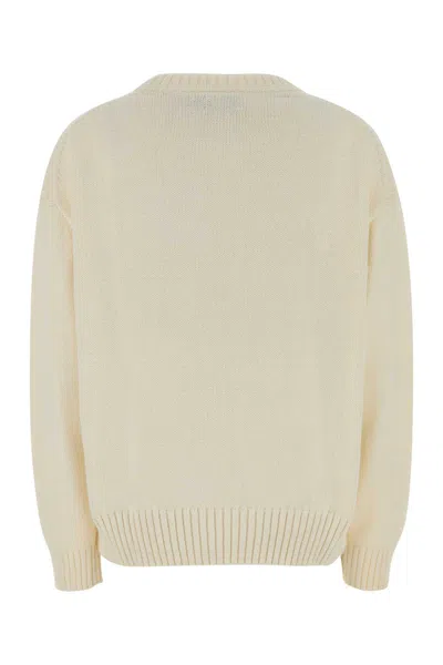 Ralph Lauren Ivory Cotton Sweater In Yellow