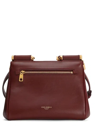 Dolce & Gabbana Medium Sicily Padlock-embellished Leather Handbag In Red