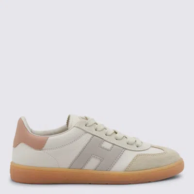 Hogan Cool Smooth Leather And Suede Sneakers Shoes In Neutral