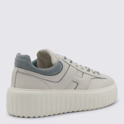 Hogan White And Light Blue Leather Sneakers In Gray