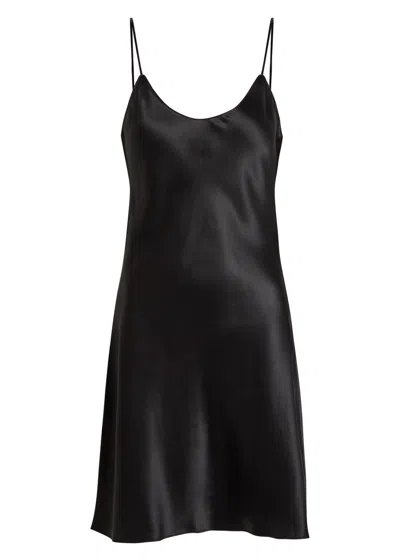 Olivia Von Halle Venus Silk Night Dress In Black