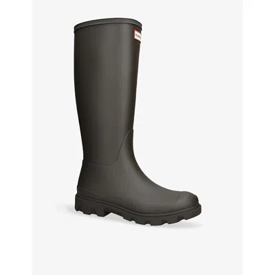 Hunter Womens Brown Downpour Rubber Wellington Boots Eur 39 / 6 Uk In Brown