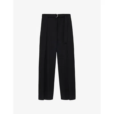 Loewe Womens Black Pleated Belated Wool Trousers In Black