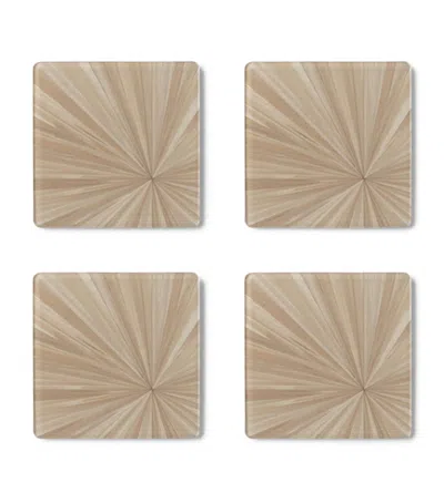 Hestialiving Everyday Set Of 4 Soleil Square Coasters In Neutral