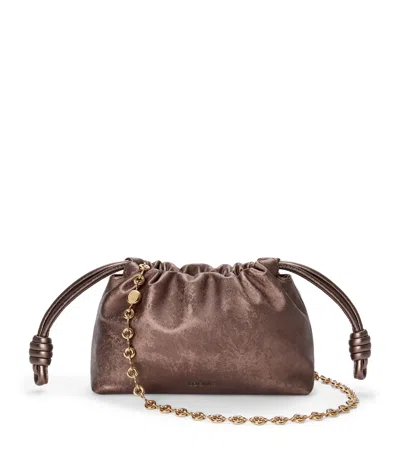 Loewe Mini Moiré Print Flamenco Purse In Gold