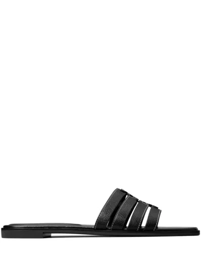 Tory Burch Ines Leather Cage Sandals In Black