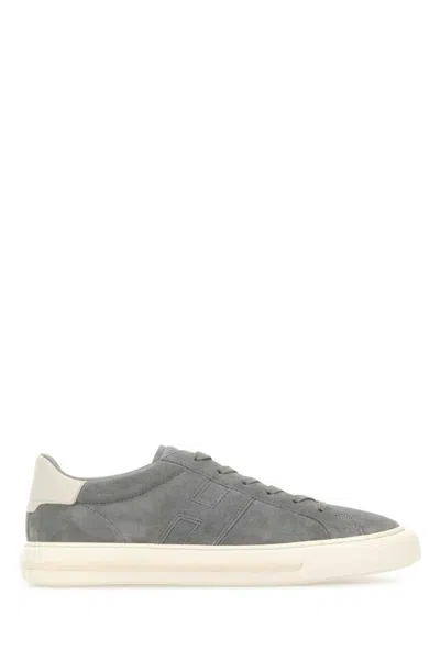 Hogan Grey Suede Sneakers In Gray