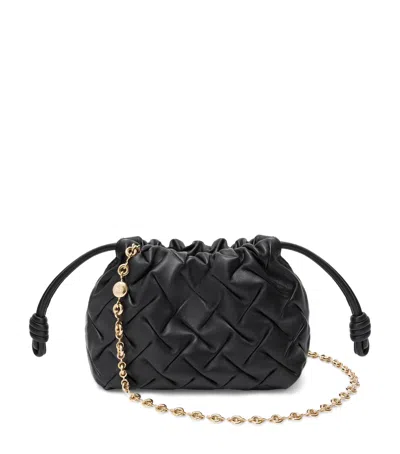 Loewe Mini Pinched Leather Flamenco Purse In Black