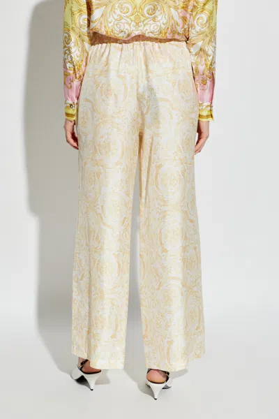 Versace Pattern-printed Trousers In White