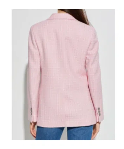 Versace Checked Pattern Single-breasted Blazer In Pink