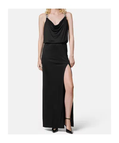 Versace Studded-straps Maxi Dress In Black