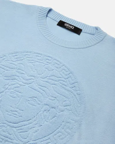 Versace Medusa Head Crewneck Jumper In Blue