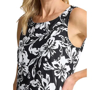 Tommy Bahama Women's Blooms High Neck Romper In Black