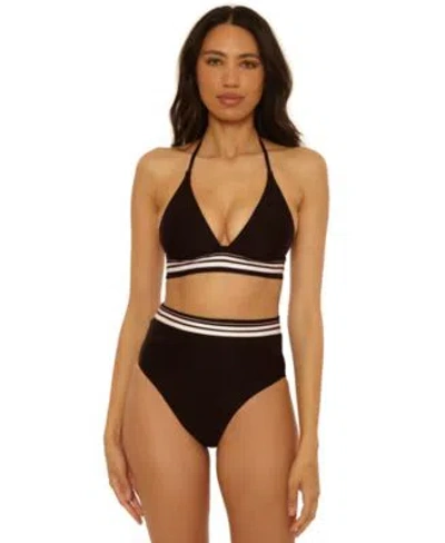 Trina Turk Womens Bougainvillea Reversible V Neck Top Reversible High Waist Swim Bottom In Multi