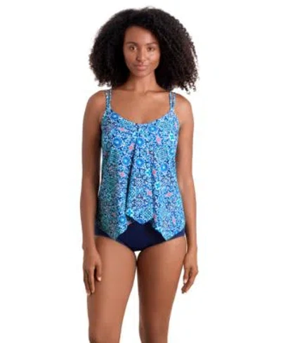 Shapesolver Sport By Mimi Flamingo Mimi Flamingo Womens Handkerchief Hem Pull On Tankini Top Hipster Bikini Bottoms