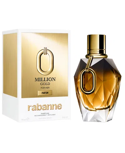 Rabanne Million Gold For Her Eau De Parfum Refill, 3.04 Oz. In Transparent