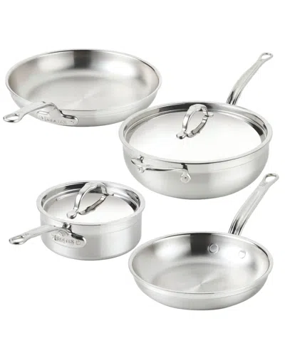 Hestan Stainless Steel 6-pc. Probond Forged Brushed Clad Cookware Set In Silver