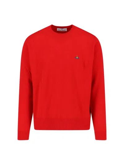 Vivienne Westwood Knit Sweater Crew Neck Ribbed Cuffs Hem In Multi