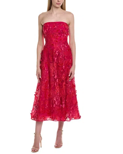 Teri Jon By Rickie Freeman Sleeveless Midi Dress In Red