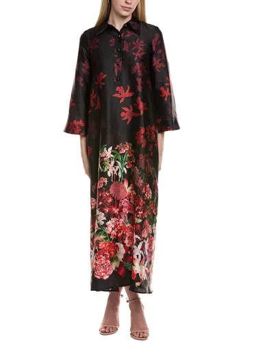 Teri Jon By Rickie Freeman 3/4 Sleeve Midi Dress In Black